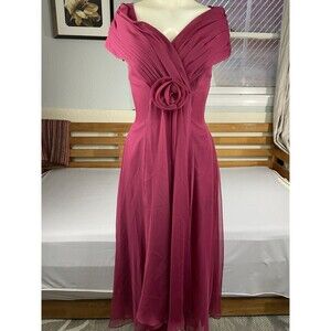 Wrap Cap Sleeve Gown Women’s 3/4 Raspberry Cranberry Bridesmaid Prom Pink USA